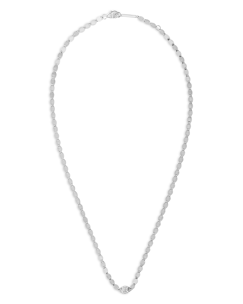 Lana Lana 14K White Gold Diamond Mini Cluster Statement Necklace, 16