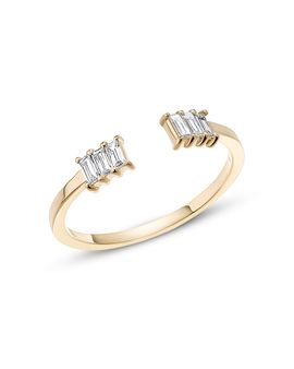 Lana Lana 14K Yellow Gold Diamond Baguette Cuff Ring