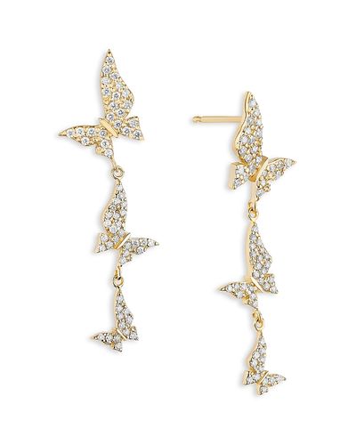 Lana Lana 14K Yellow Gold Diamond Butterfly Drop Earrings, 0.42 tcw
