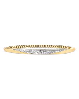 Lana Lana 14K Yellow Gold Diamond Dipped Hinged Bangle Bracelet, 0.36 tcw