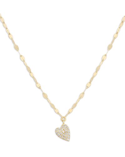 Lana Lana 14K Yellow Gold Diamond Heart Mini Pendant Necklace, 0.07 tcw