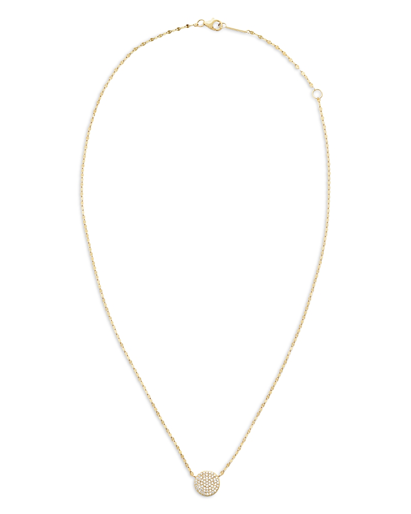 Lana Lana 14K Yellow Gold Diamond Pave Disc Pendant Necklace, 18