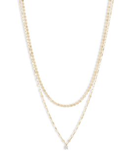 Lana Lana 14K Yellow Gold Diamond Solitaire Layered Necklace, 15