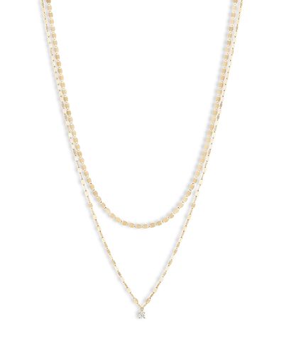 Lana Lana 14K Yellow Gold Diamond Solitaire Layered Necklace, 15