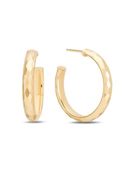 Lana Lana 14K Yellow Gold Disco Ball Texture Hoop Earrings