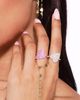 Lana Lana 14K Yellow Gold Pink Sapphire Pave Heart Statement Ring - 2
