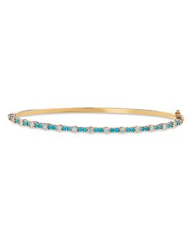 Lana Lana 14K Yellow Gold Turquoise & Diamond Bangle Bracelet