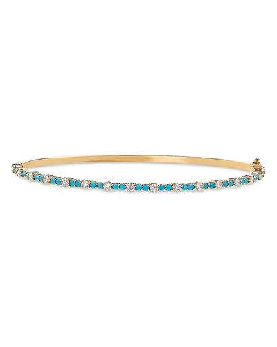 Lana Lana 14K Yellow Gold Turquoise & Diamond Bangle Bracelet