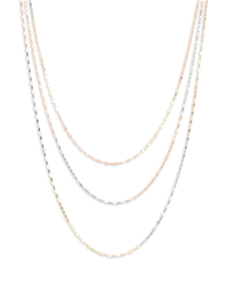 Lana Lana 14K Yellow, White, & Rose Gold Triple Strand Sienna Layered Necklace, 16