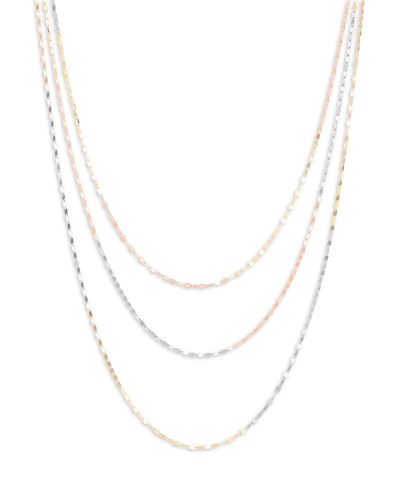 Lana Lana 14K Yellow, White, & Rose Gold Triple Strand Sienna Layered Necklace, 16