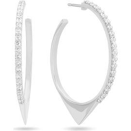LANA LANA Eclipse 14k White Gold Diamond Hoop Earrings 
