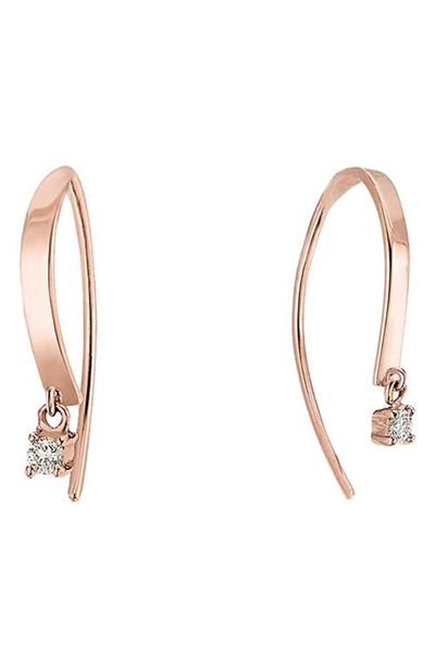 LANA LANA Hooked On 14k Gold Diamond Hoop Earrings