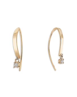 Lana Lana Jewelry 14K Yellow Gold Diamond Squared Threader Earrings