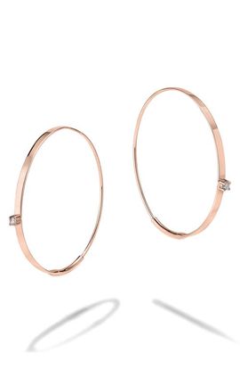 LANA LANA Small Flat Diamond Hoop Earrings
