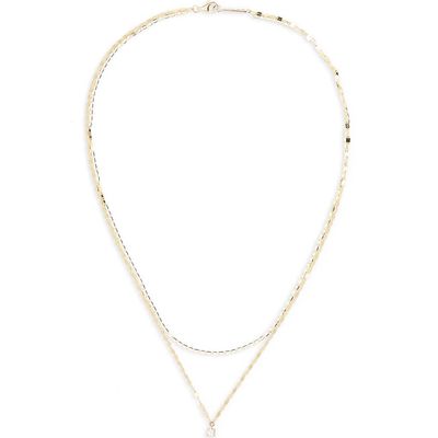 LANA LANA Solo Diamond Malibu Chain Layered Necklace