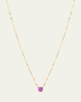 Lana Solo Pink Sapphire Heart Pendant Necklace