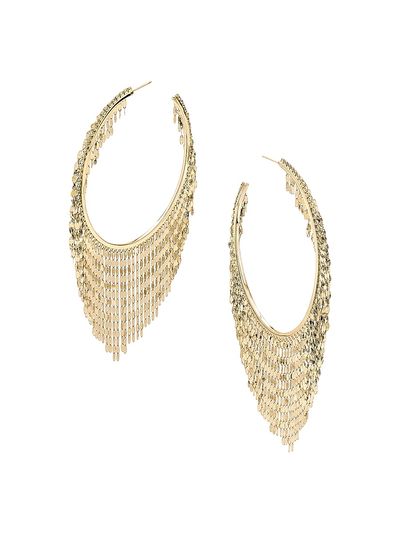 Lana Women's Blake 14K Yellow Gold Oblong Fringe Hoop Earrings