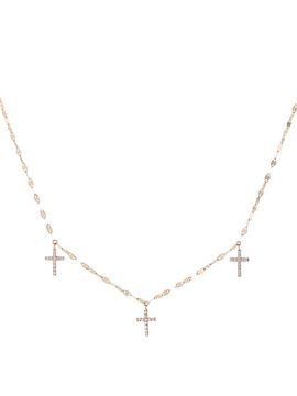Lana Women's Faith 14K Yellow Gold & 0.17 TCW Diamond Triple Cross Pendant Necklace