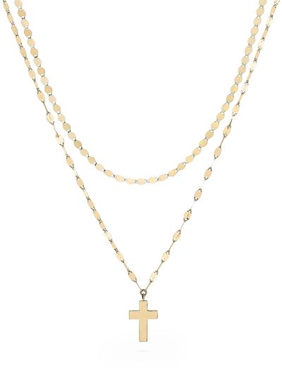 Lana Women's Faith 14K Yellow Gold Cross Pendant Necklace