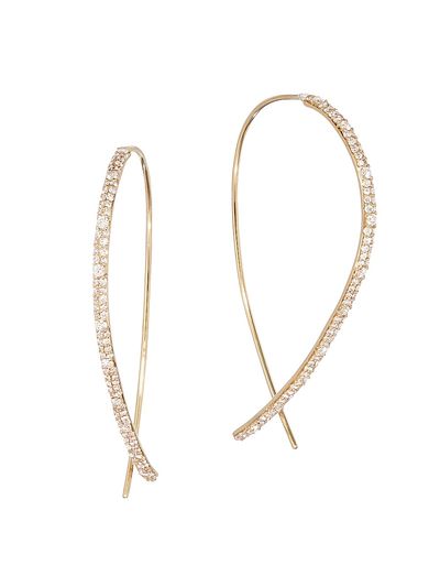 Lana Women's Flawless Diamond 14K Yellow Gold Upside Down Hoops