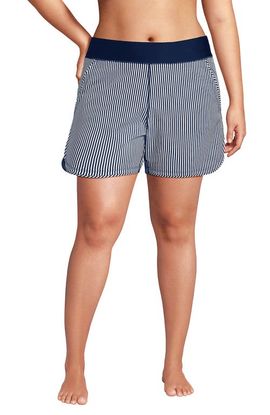 Lands' End Lands' End 5" Quick Dry Elastic Waist Board Shorts Swim Cover-up Shorts with Panty
