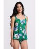 Lands' End Lands' End Adjustable Scoop Neck Flutter Tankini Top - 1