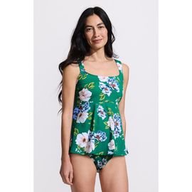 Lands' End Lands' End Adjustable Scoop Neck Flutter Tankini Top