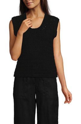 Lands' End Lands' End Blend Texture U Neck Vest Sweater