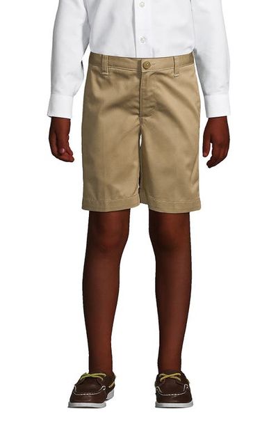 Lands' End Lands' End Boys Husky Plain Front Blend Chino Shorts