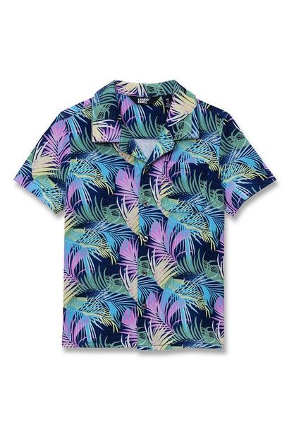 Lands' End Lands' End Boys Short Sleeve Slub Camp Shirt