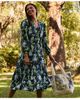 Lands' End Lands' End Bracelet Button Front Midi Dress - 5