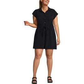 Lands' End Lands' End Cap Sleeve Creaseless Button-Down Romper