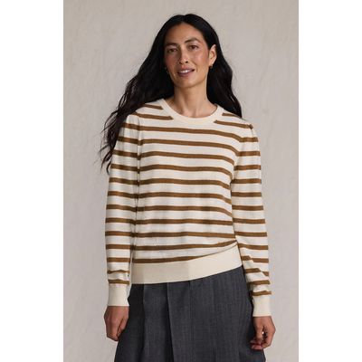 Lands' End Lands' End Cashmere Puff Sleeve Crew Neck Sweater