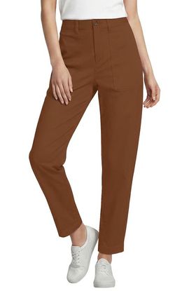 Lands' End Lands' End Chino High Rise Barrel Leg Utility Ankle Pants