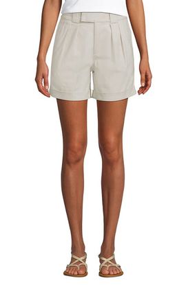 Lands' End Lands' End Chino High Rise Pleated 7" Shorts