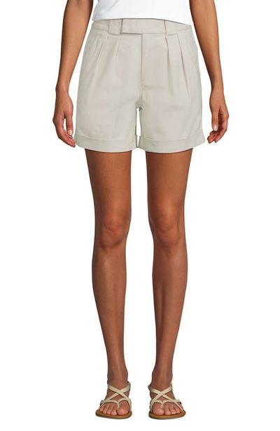 Lands' End Lands' End Chino High Rise Pleated 7" Shorts