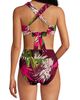 Lands' End Lands' End Chlorine Resistant V-neck Midkini Swimsuit Top and High Leg High Waisted Bottoms 2 Piece Set - 4