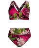 Lands' End Lands' End Chlorine Resistant V-neck Midkini Swimsuit Top and High Leg High Waisted Bottoms 2 Piece Set - 5