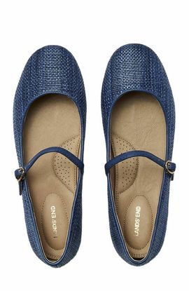 Lands' End Lands' End Classic Raffia Mary Jane Flats