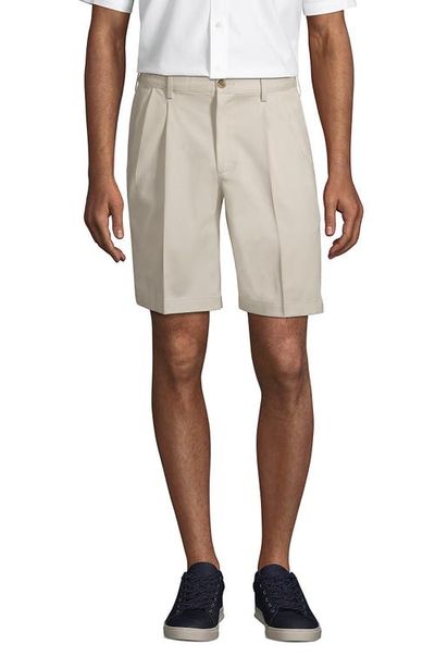 Lands' End Lands' End Comfort Waist Pleated 9" No Iron Chino Shorts