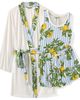 Lands' End Lands' End Cooling 3 Piece Pajama Set - Robe Tank and Shorts - 5
