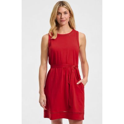 Lands' End Lands' End Cotton Jersey Crew Neck Sleeveless Shift Dress