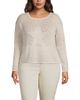 Lands' End Lands' End Cotton Viscose Mesh Jacquard Crew Neck Sweater - 1