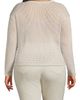 Lands' End Lands' End Cotton Viscose Mesh Jacquard Crew Neck Sweater - 2
