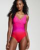 Lands' End Lands' End D-Cup Slender Tummy Control Chlorine Resistant V-neck Wrap One Piece Swimsuit - 1