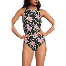 Lands' End Lands' End D-Cup Tugless High Neck Portrait Back One Piece Swimsuit