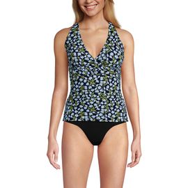 Lands' End Lands' End D-Cup V-Neck Plunge X Back Tankini Top