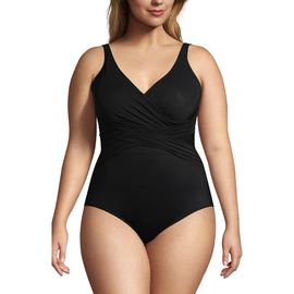 Lands' End Lands' End DD-Cup Slender Suit Wrap One Piece Swimsuit