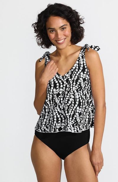 Lands' End Lands' End DD-Cup Tie Shoulder Flutter Tankini Top