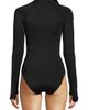 Lands' End Lands' End DD-Cup Tugless Long Sleeve Rash Guard One Piece Swimsuit - 4